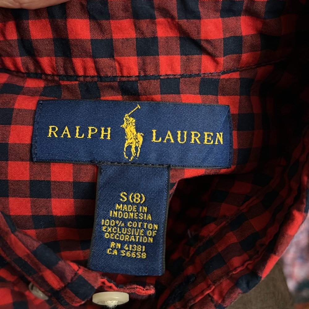 Ralph Lauren Black and Red Check Button Front Shirt - Picture 3 of 3